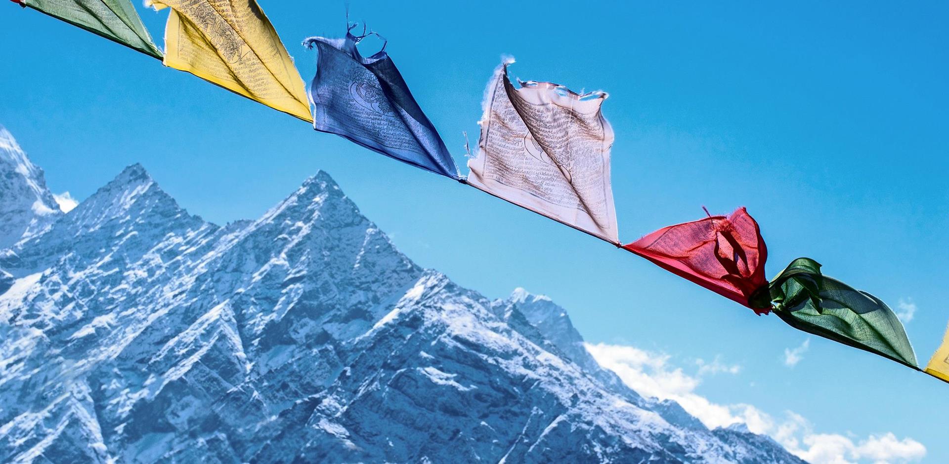 Mountain prayer flags, Nepal