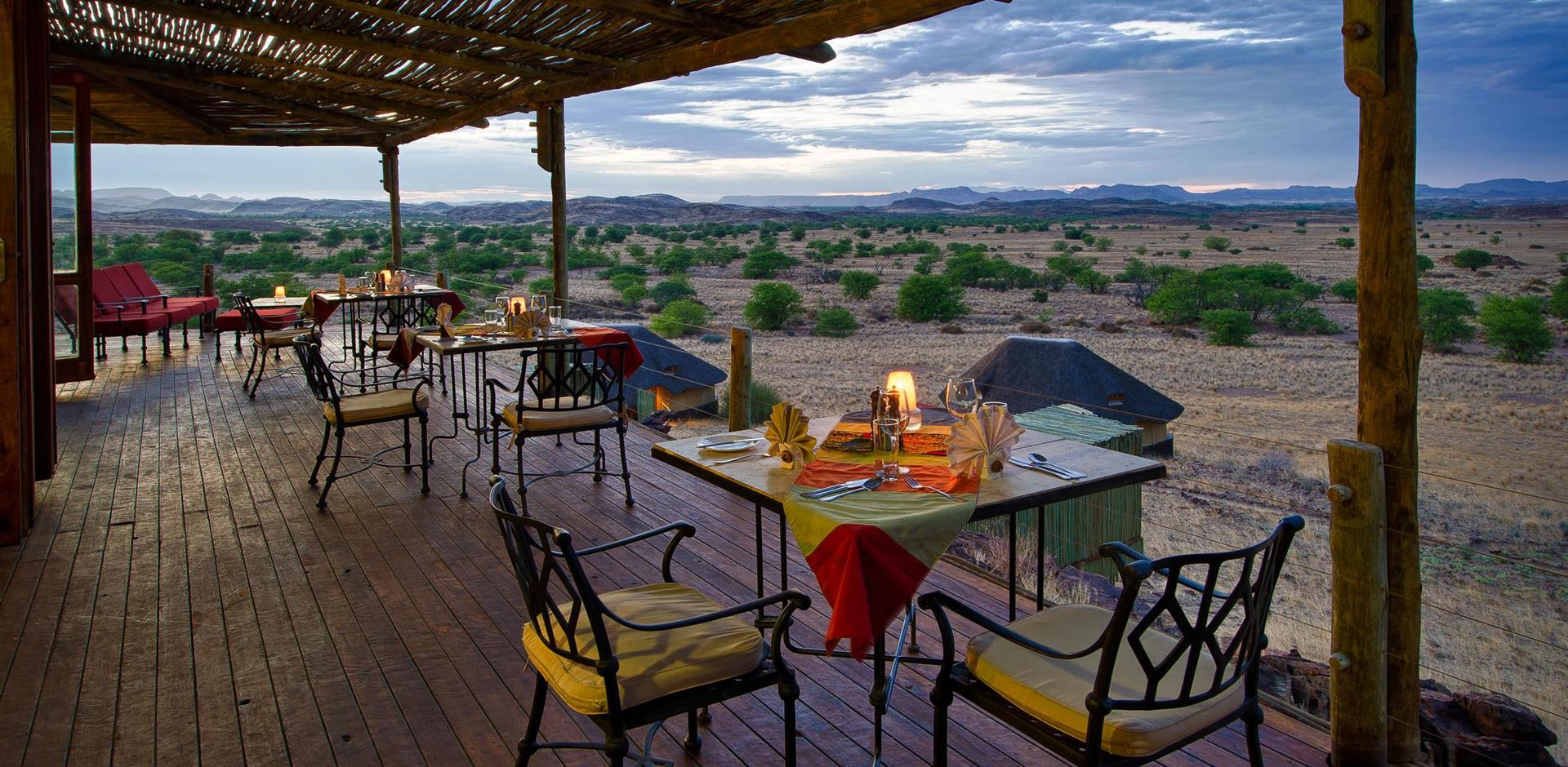 Outdoor dining, Doro Nawas Camp, Namibia, A&K