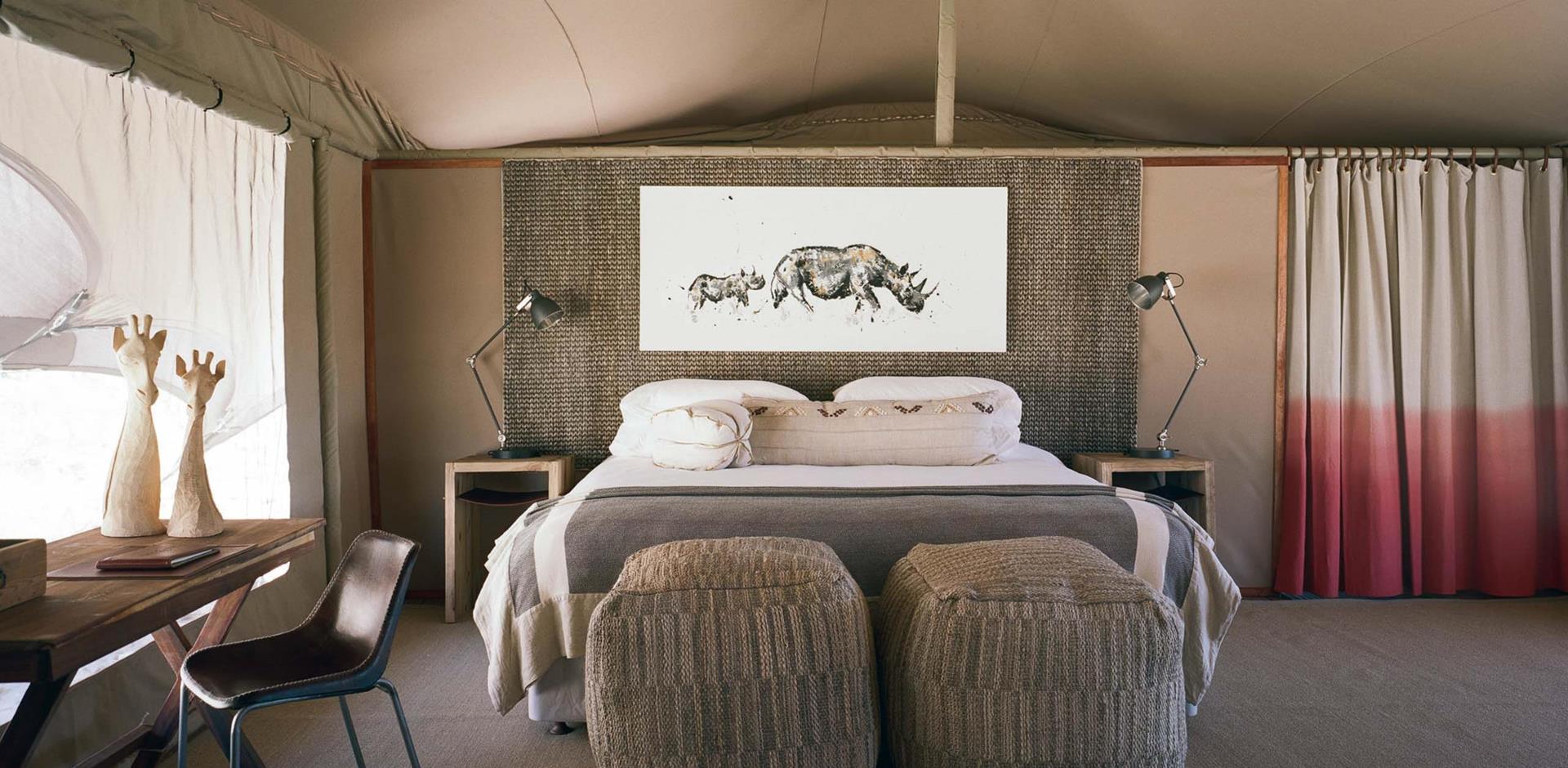 Bedroom, Hoanib Valley Camp, Namibia, A&K