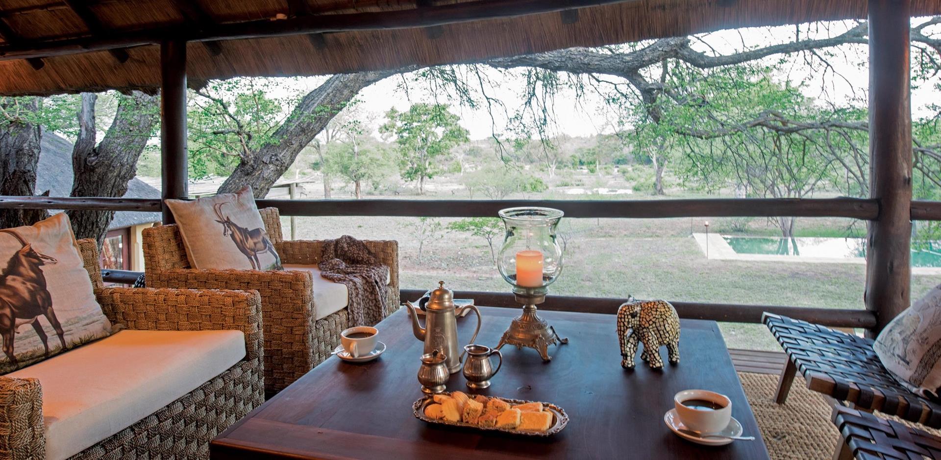 Viewing lounge, Kings Camp Private Game Reserve, South Africa, A&K
