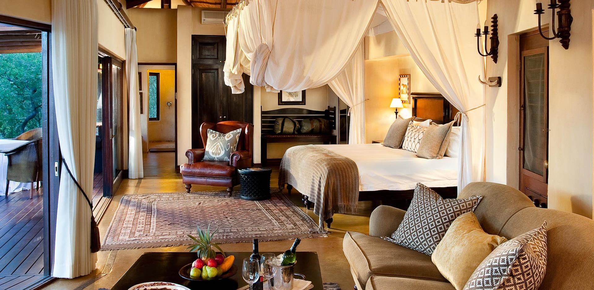 Bedroom, Lion Sands Tinga Lodge, South Africa, A&K