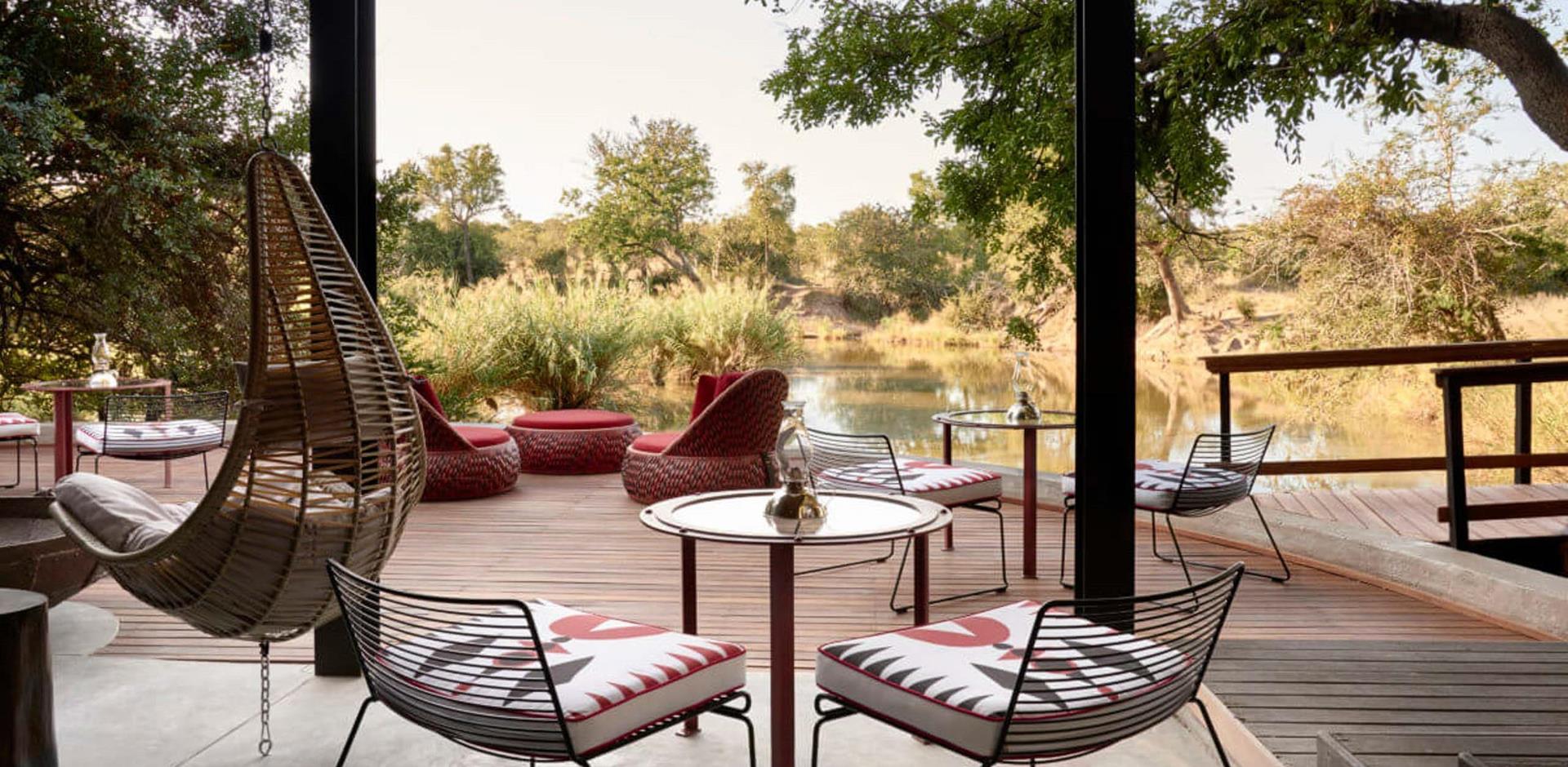Outdoor lounge, The Lodge at Royal Malewane, South Africa, A&K