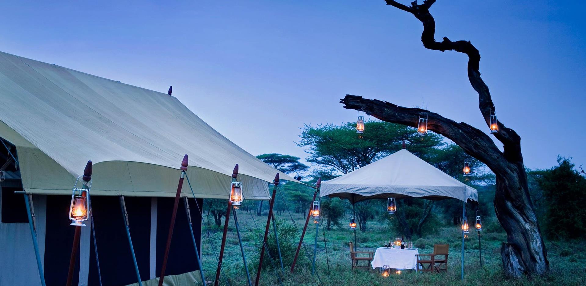 Tent exterior, andBeyond Serengeti Under Canvas, Tanzania, A&K