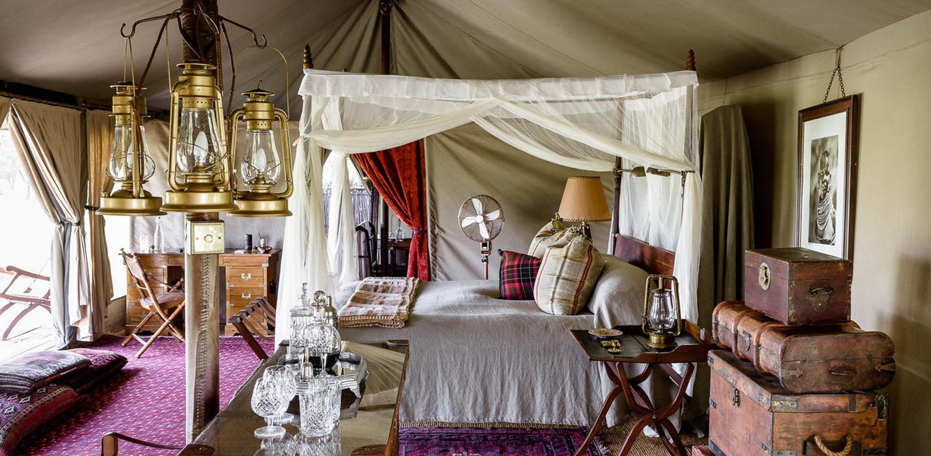 Bedroom, Singita Sabora Tented Camp, Tanzania, A&K