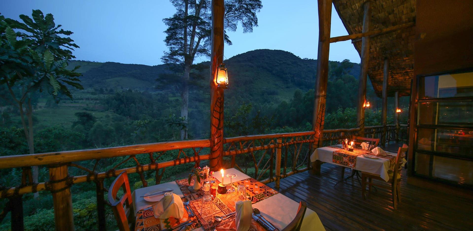 Outdoor dining, Mahogany Springs Lodge, Uganda, A&K