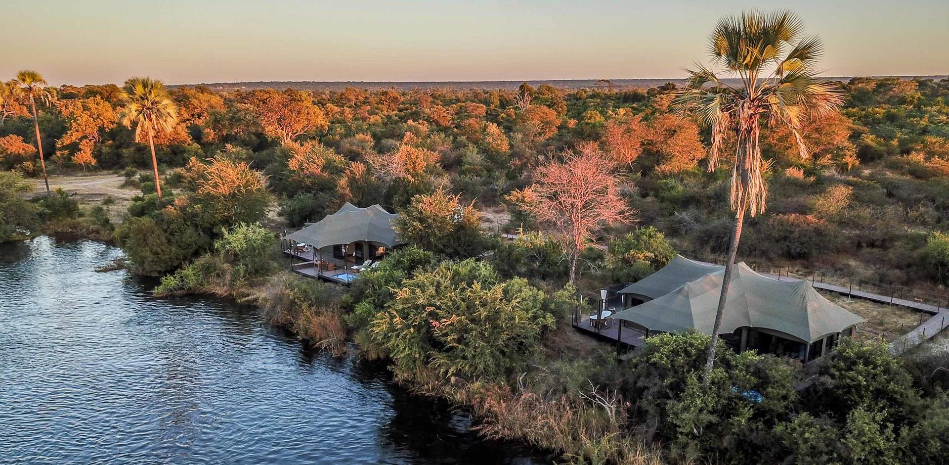 Aerial view, Old Drift Lodge, Zimbabwe, A&K