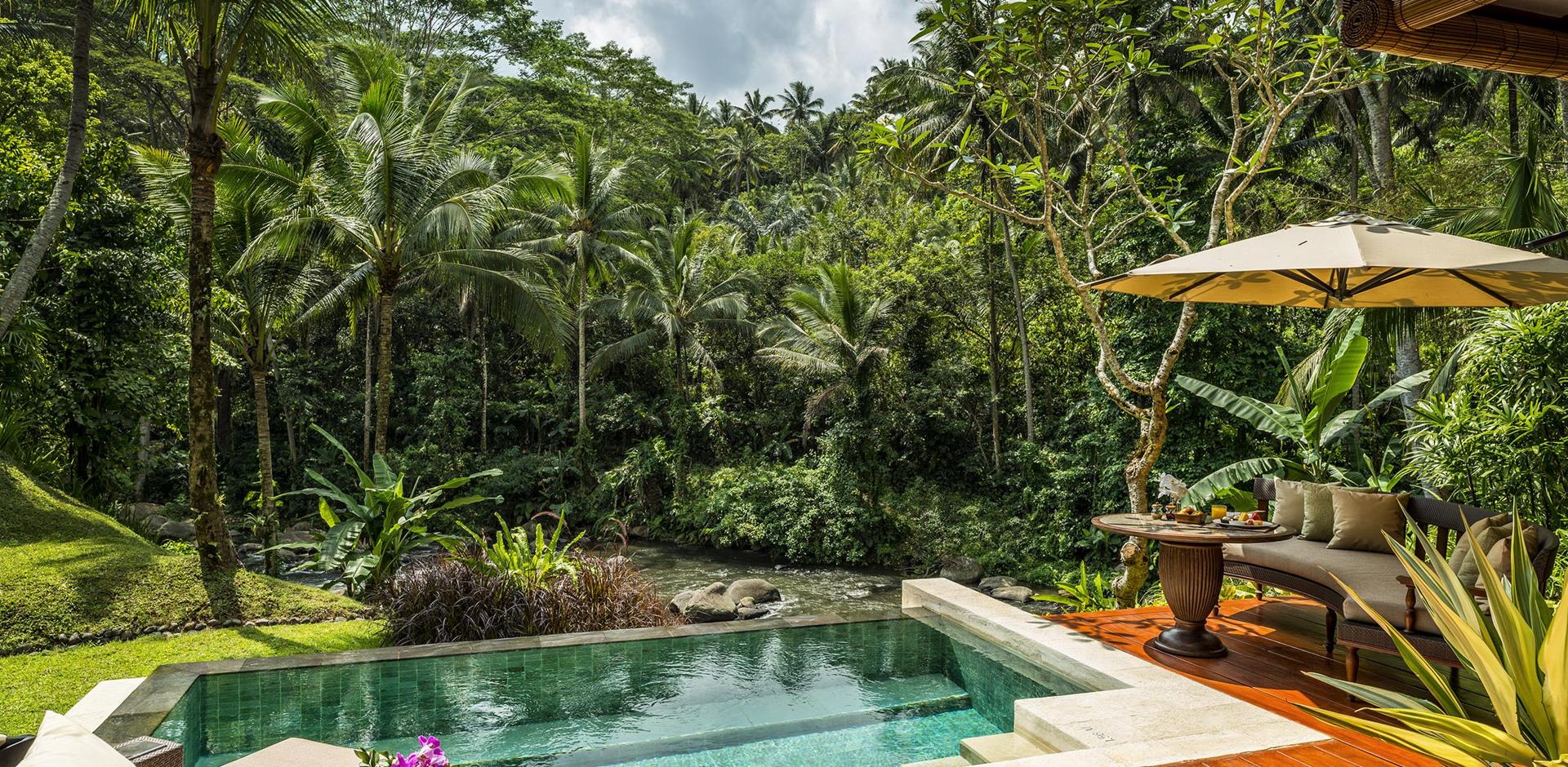 Pool and deck, Four Seasons Resort Bali at Sayan, Indonesia