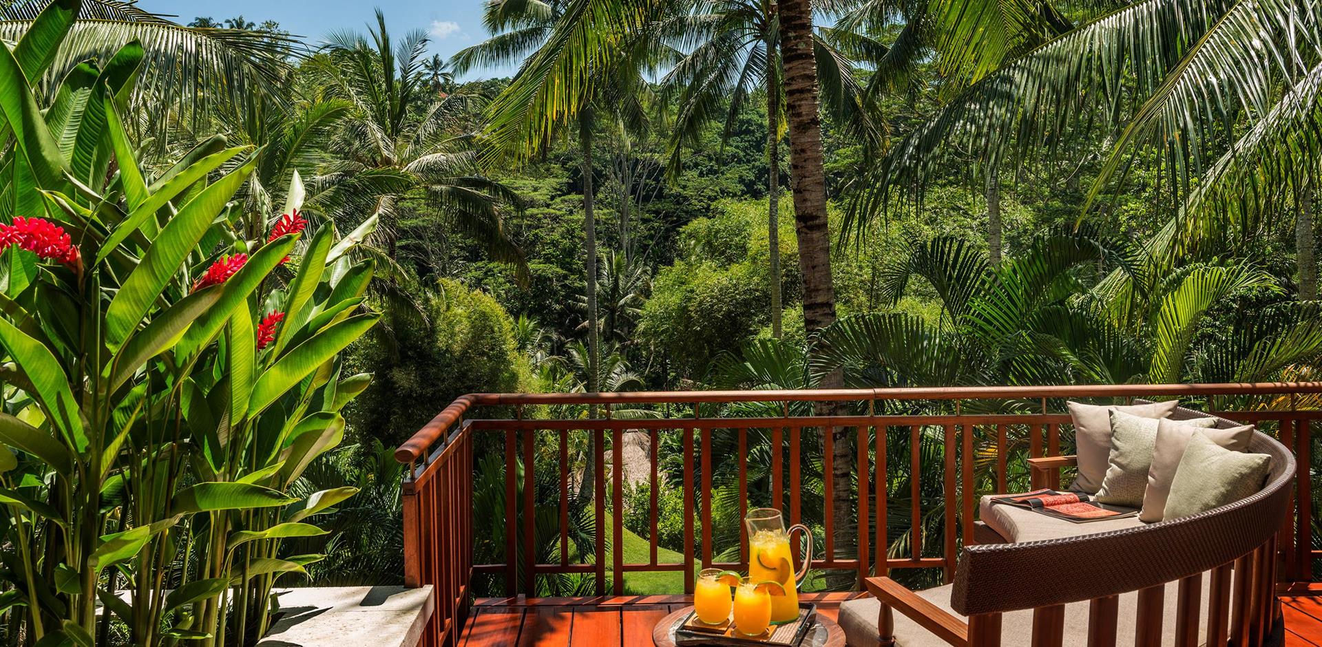 Balcony seating, Four Seasons Resort Bali at Sayan, Indonesia
