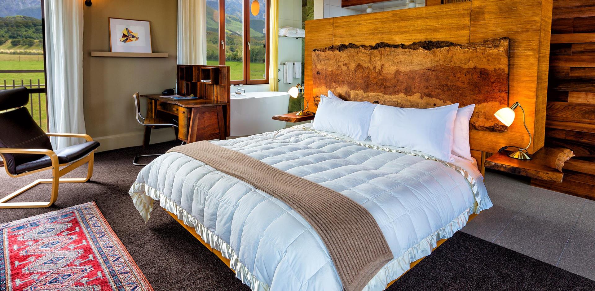 Bedroom, Hapuku Lodge, New Zealand