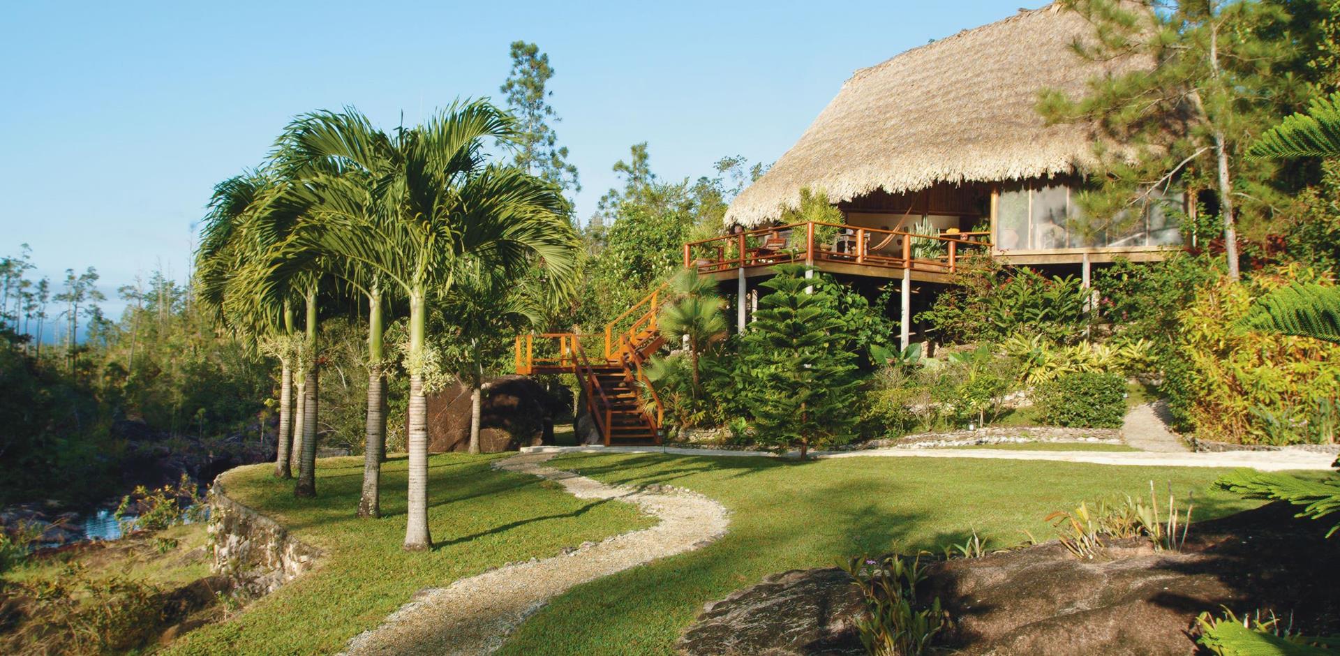 Garden, Blancaneaux Lodge, Mountain Pine Ridge, Belize, Central America