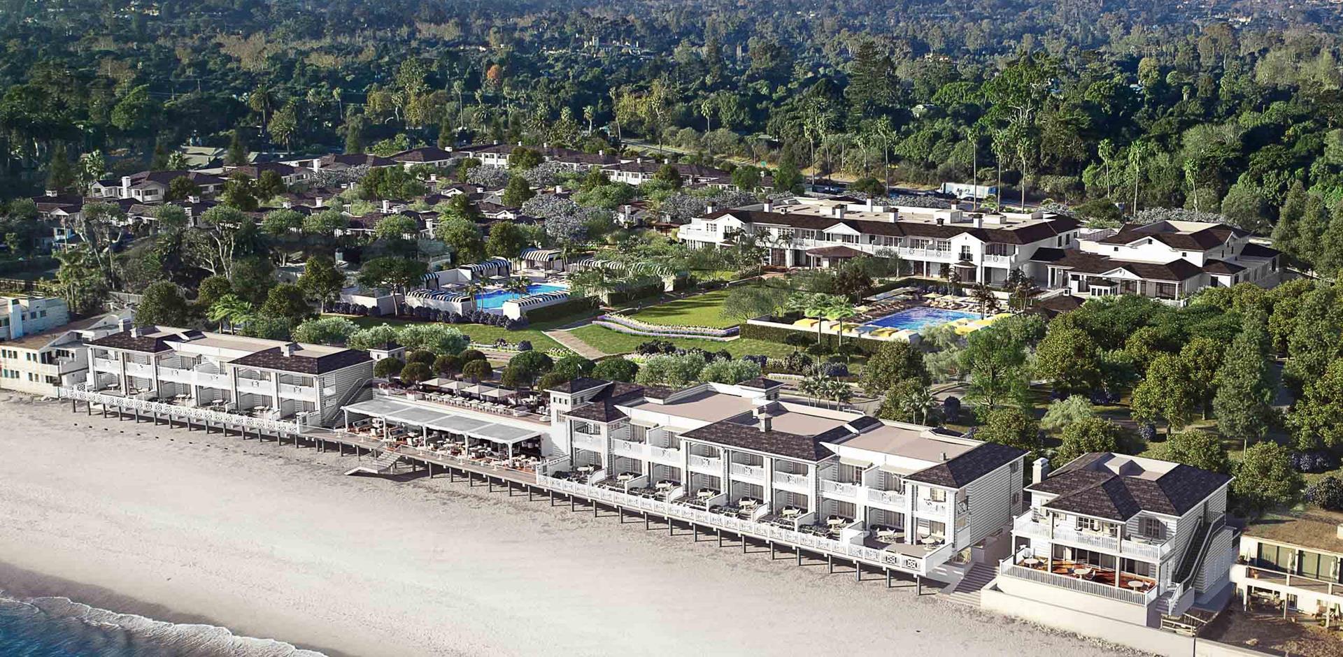 Aerial view of Rosewood Miramar Beach, California, USA