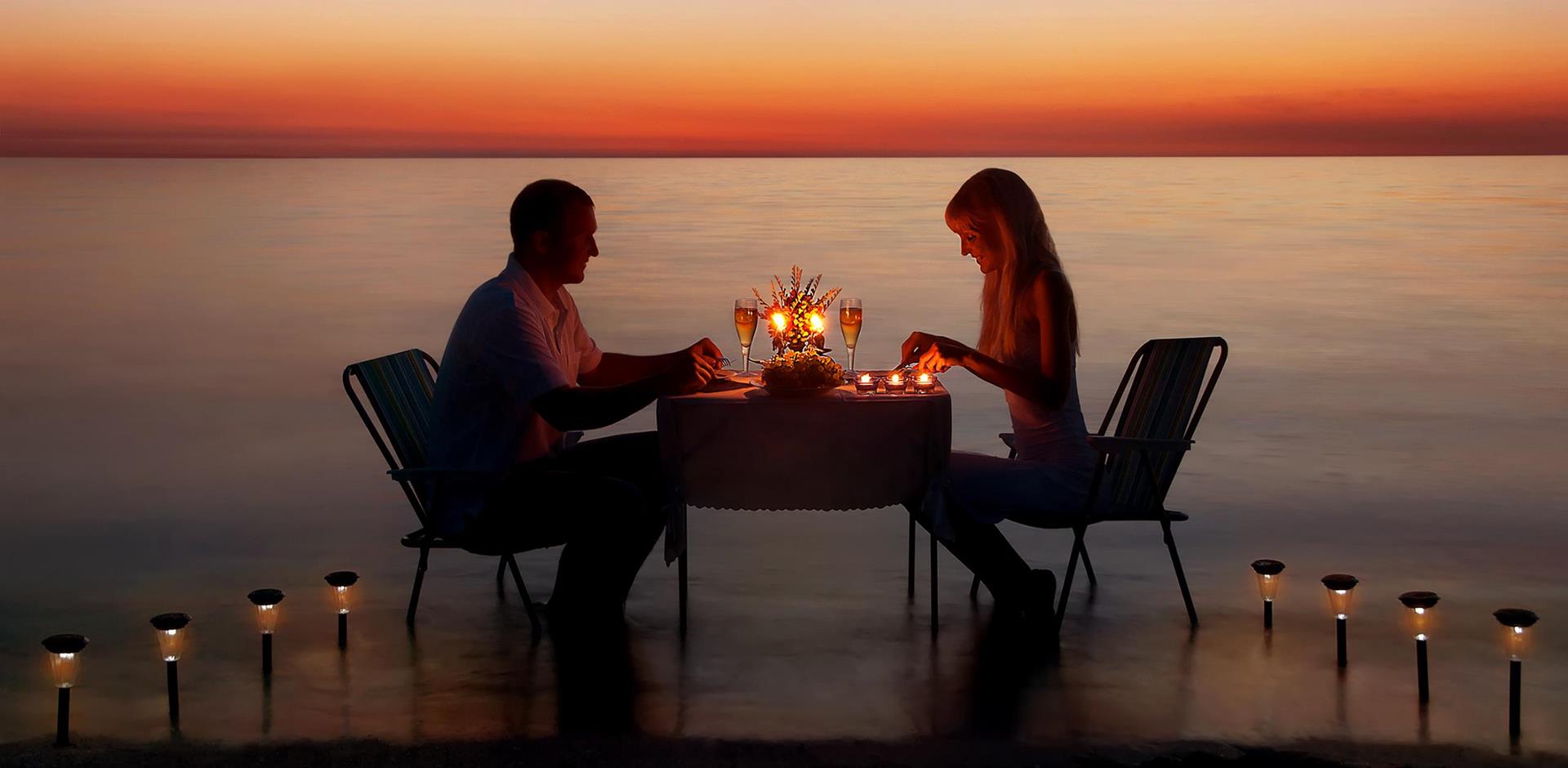 Dinner for two at sunset
