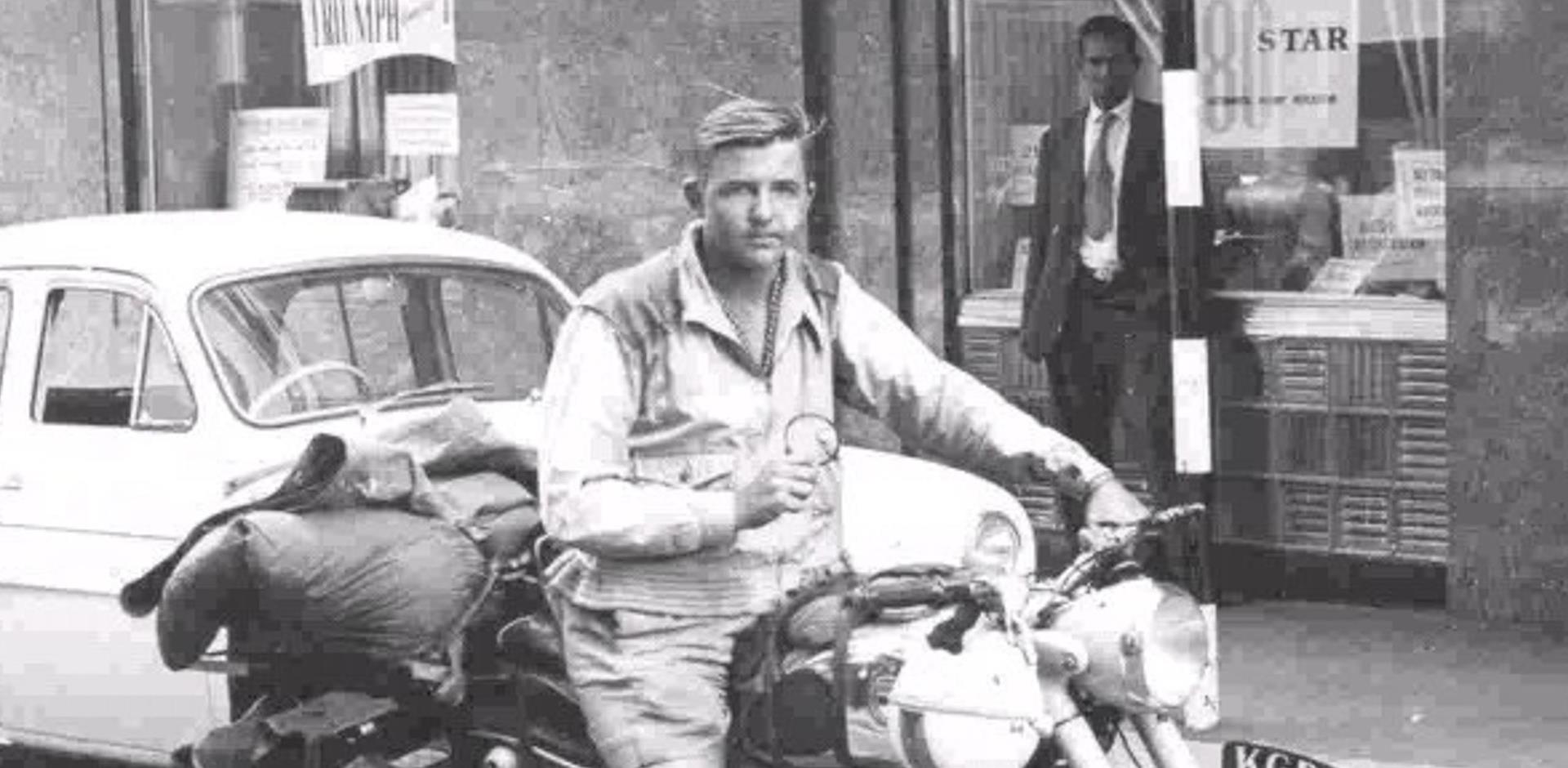Geoffrey Kent on motorbike