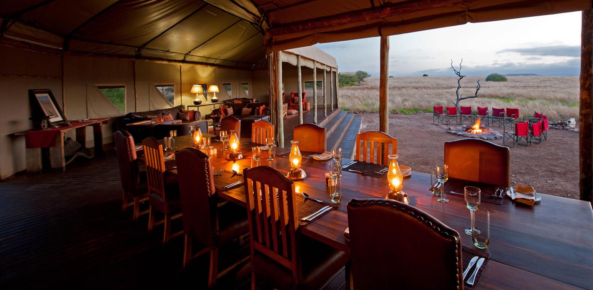 Dining room, Desert Rhino Camp, Namibia, A&K
