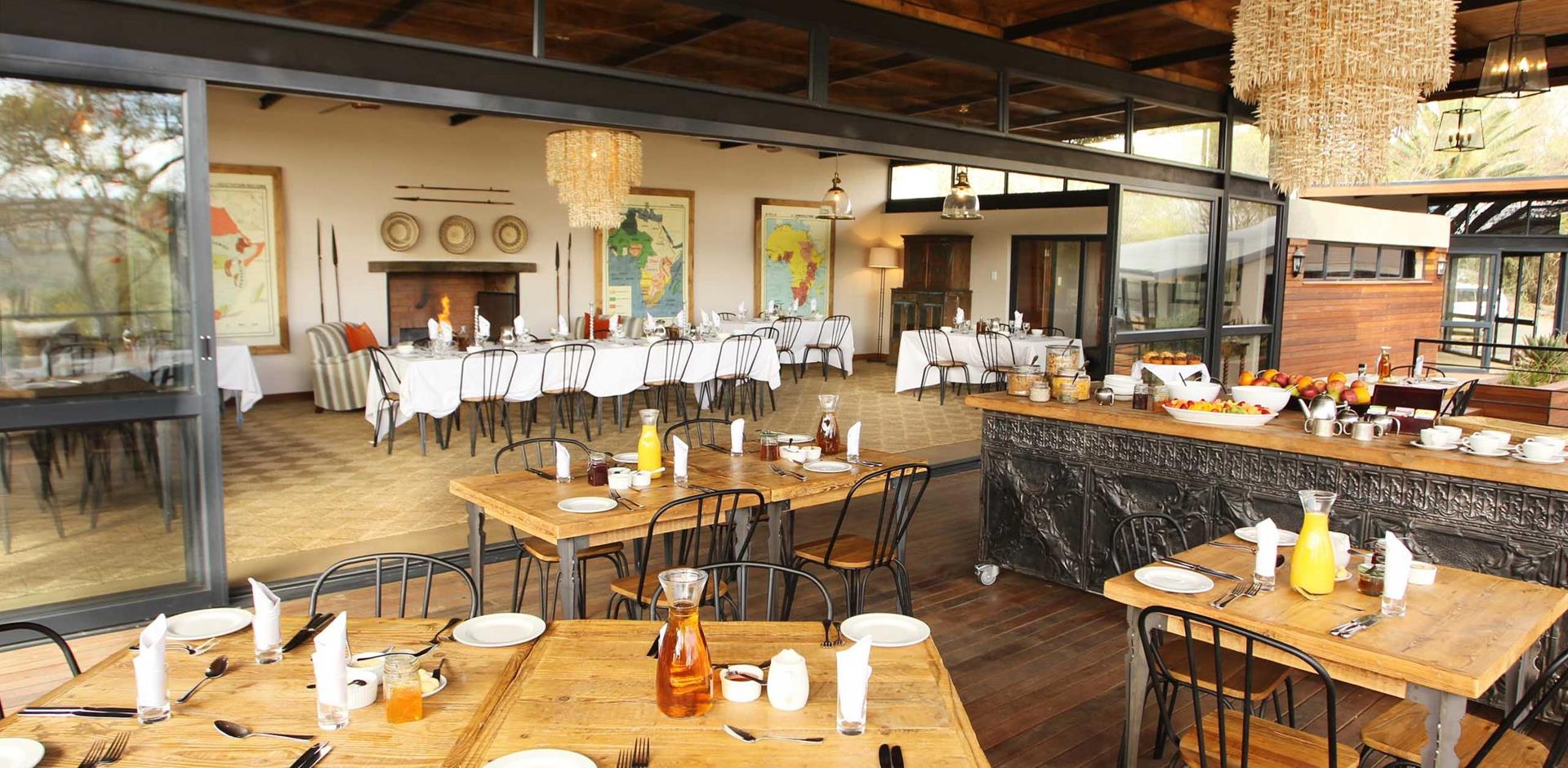 Dining room, Fugitives' Drift Lodge and Guesthouse, South Africa, A&K