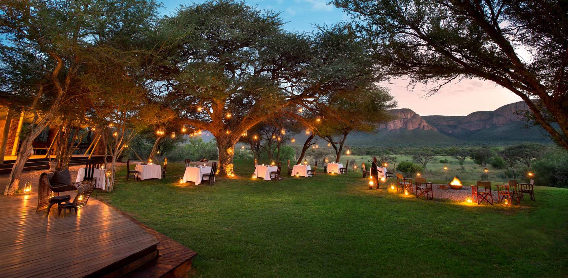 Outdoor dining, Marataba Safari Lodge, South Africa