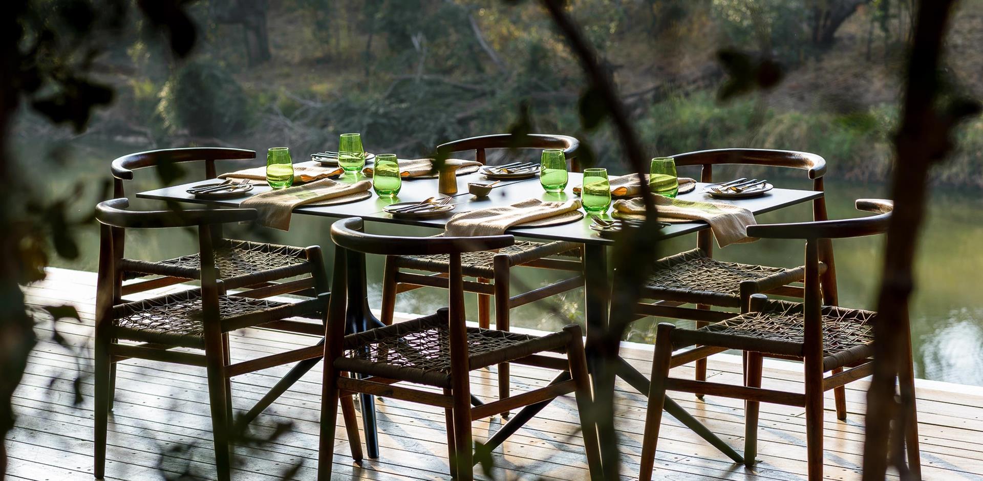 Outdoor dining, Singita Sweni, South Africa, A&K