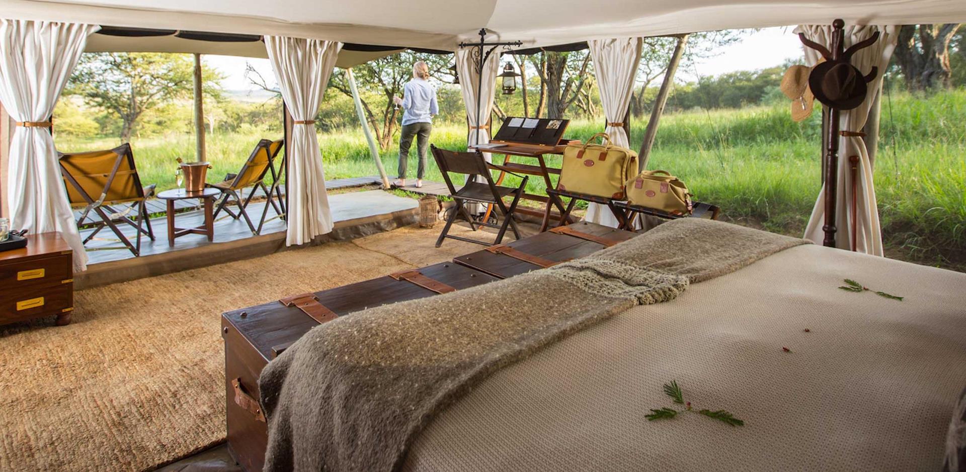 Serengeti Pioneer tent interior, Tanzania