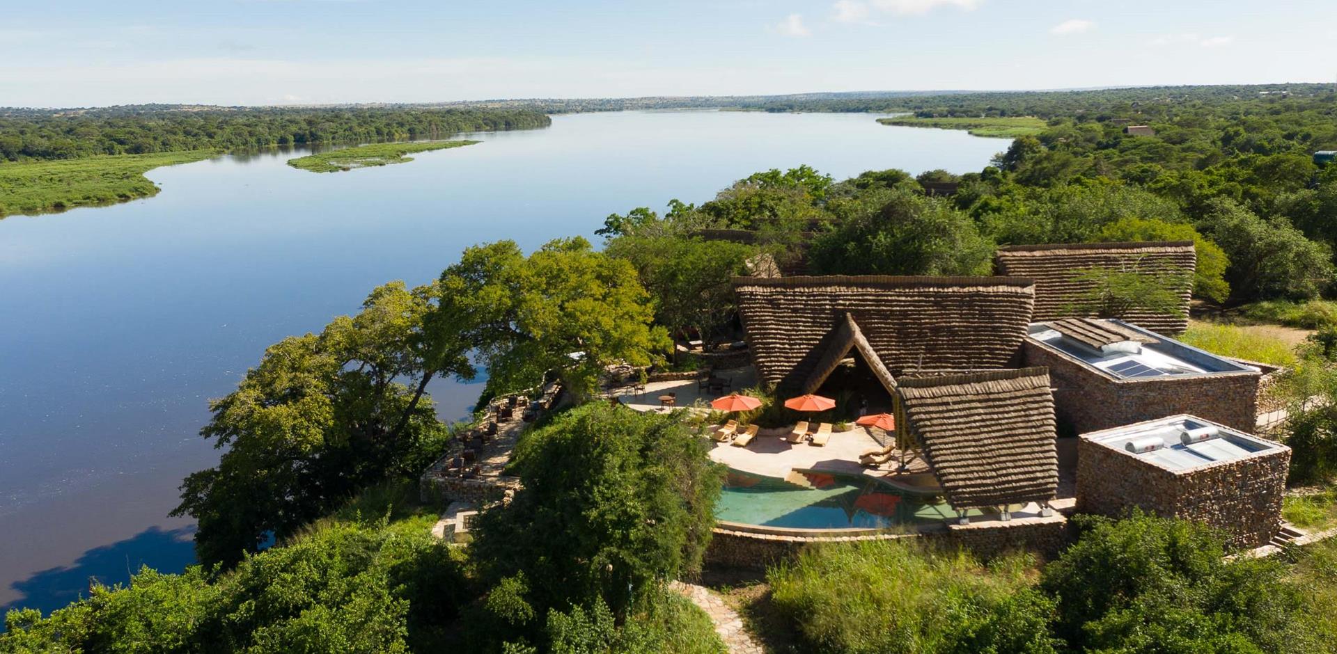 Aerial view, Nile Safari Lodge, Uganda
