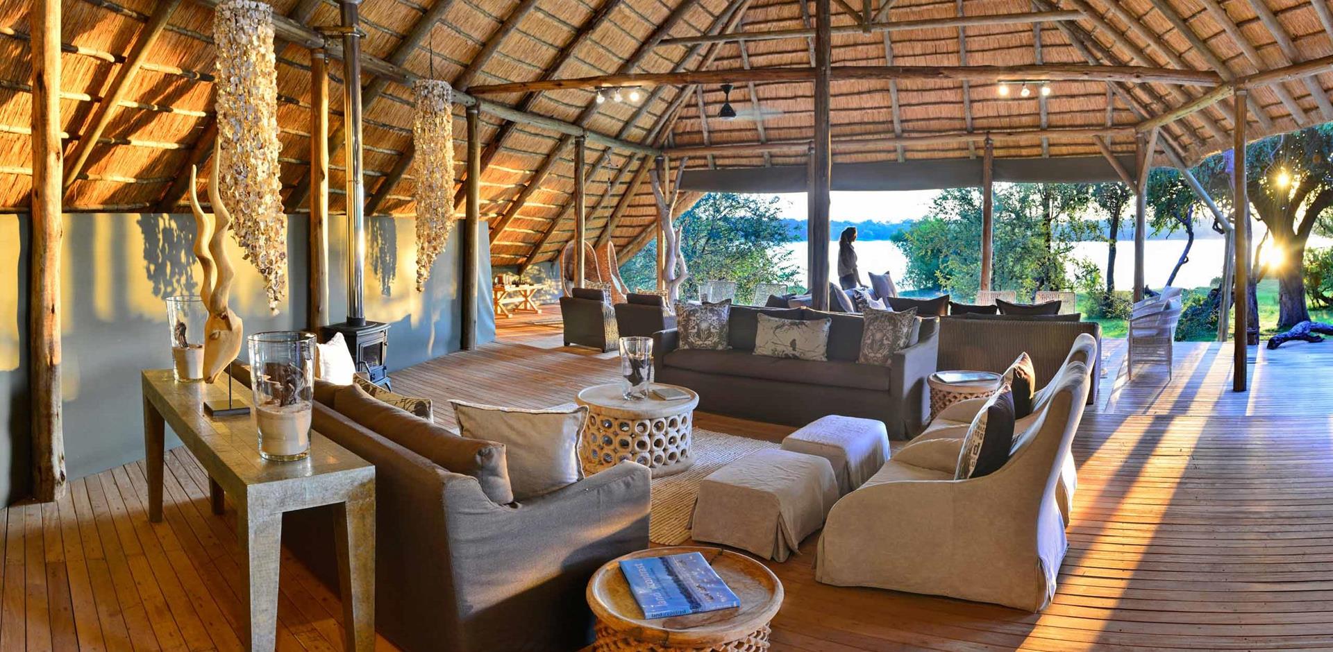 Lounge, Victoria Falls River Lodge, Zimbabwe, A&K