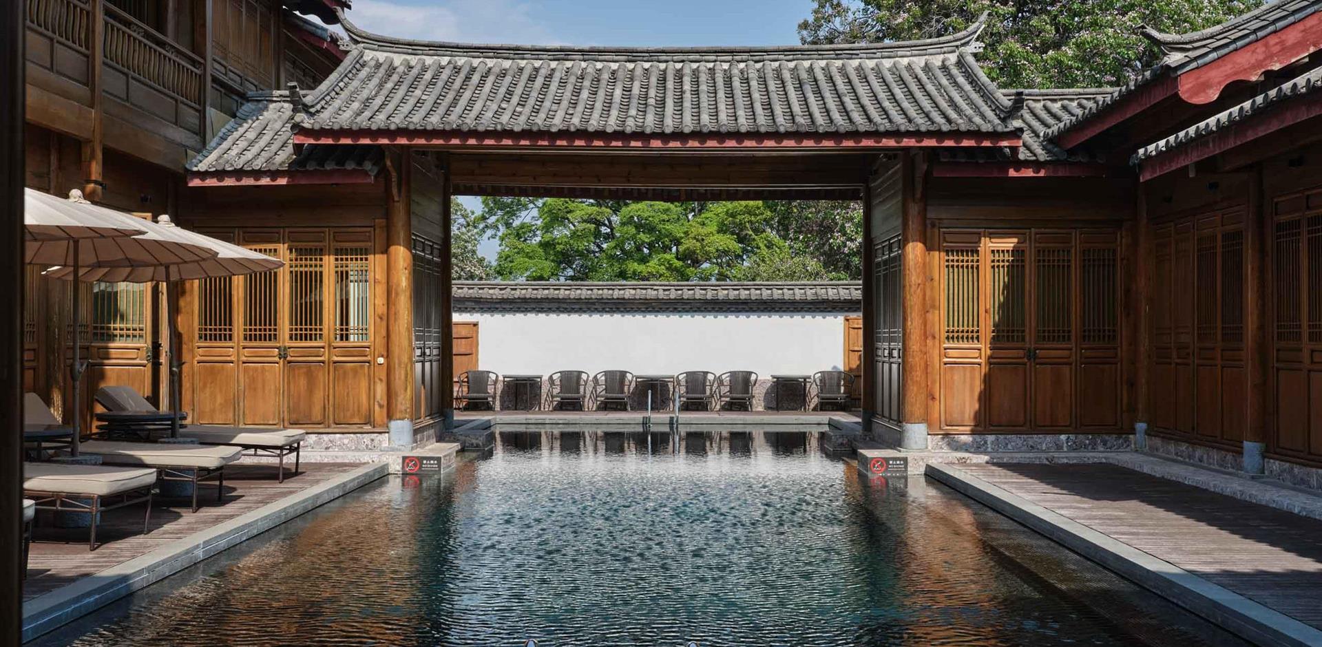 Swimming pool, Amandayan, Lijiang, China