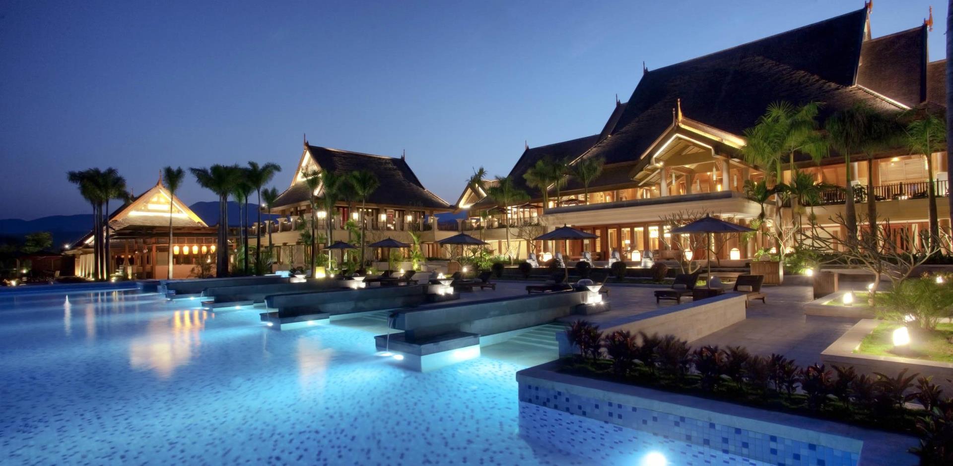 Pool and exterior, Anantara Xishuangbanna Resort and Spa, Jinghong, China