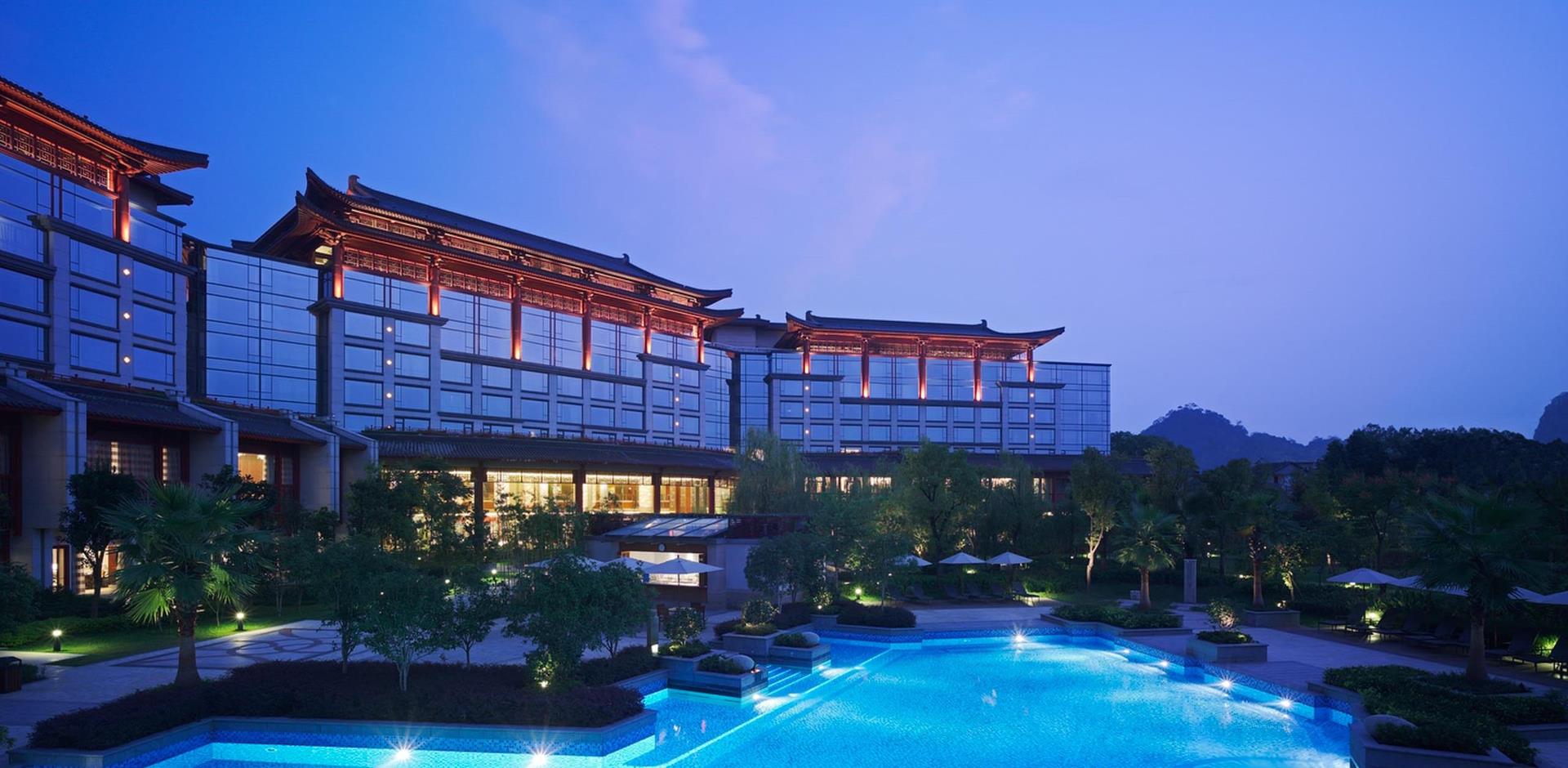 Pool and exterior, Shangri-La Guilin, China
