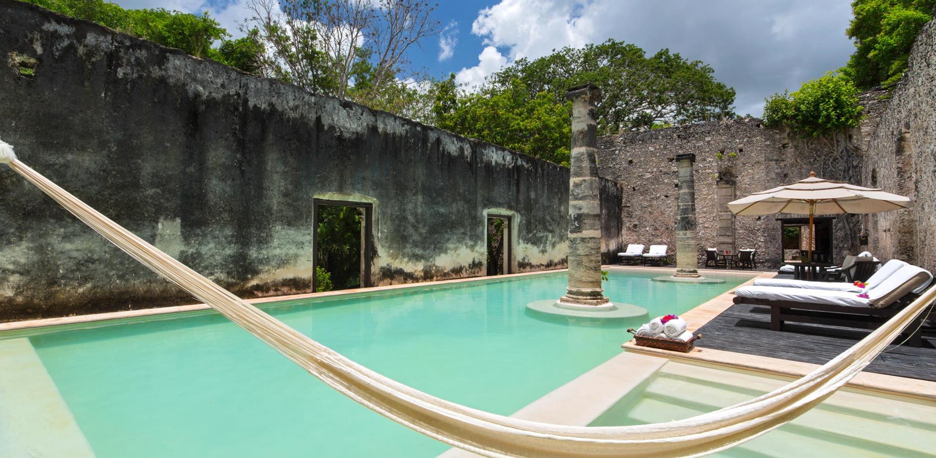 Pool, Hacienda uayamon, Mexico