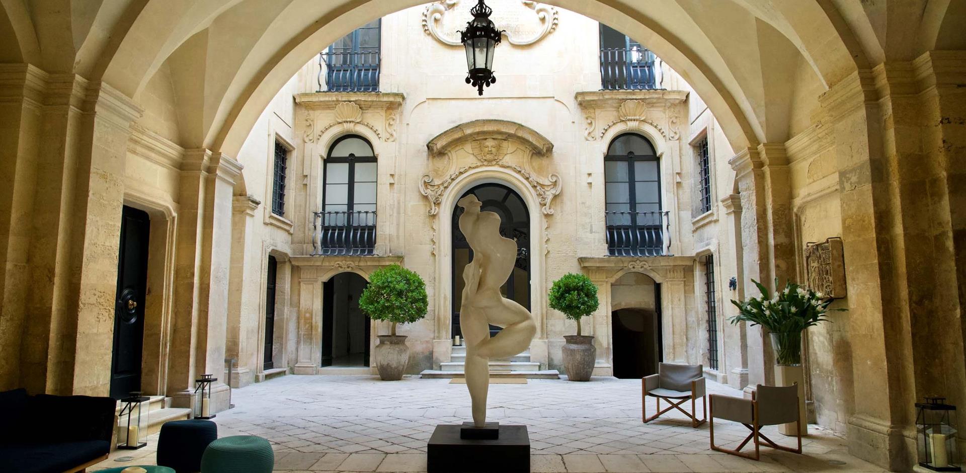 Courtyard, Palazzo Bozzi Corso, Lecce, Italy