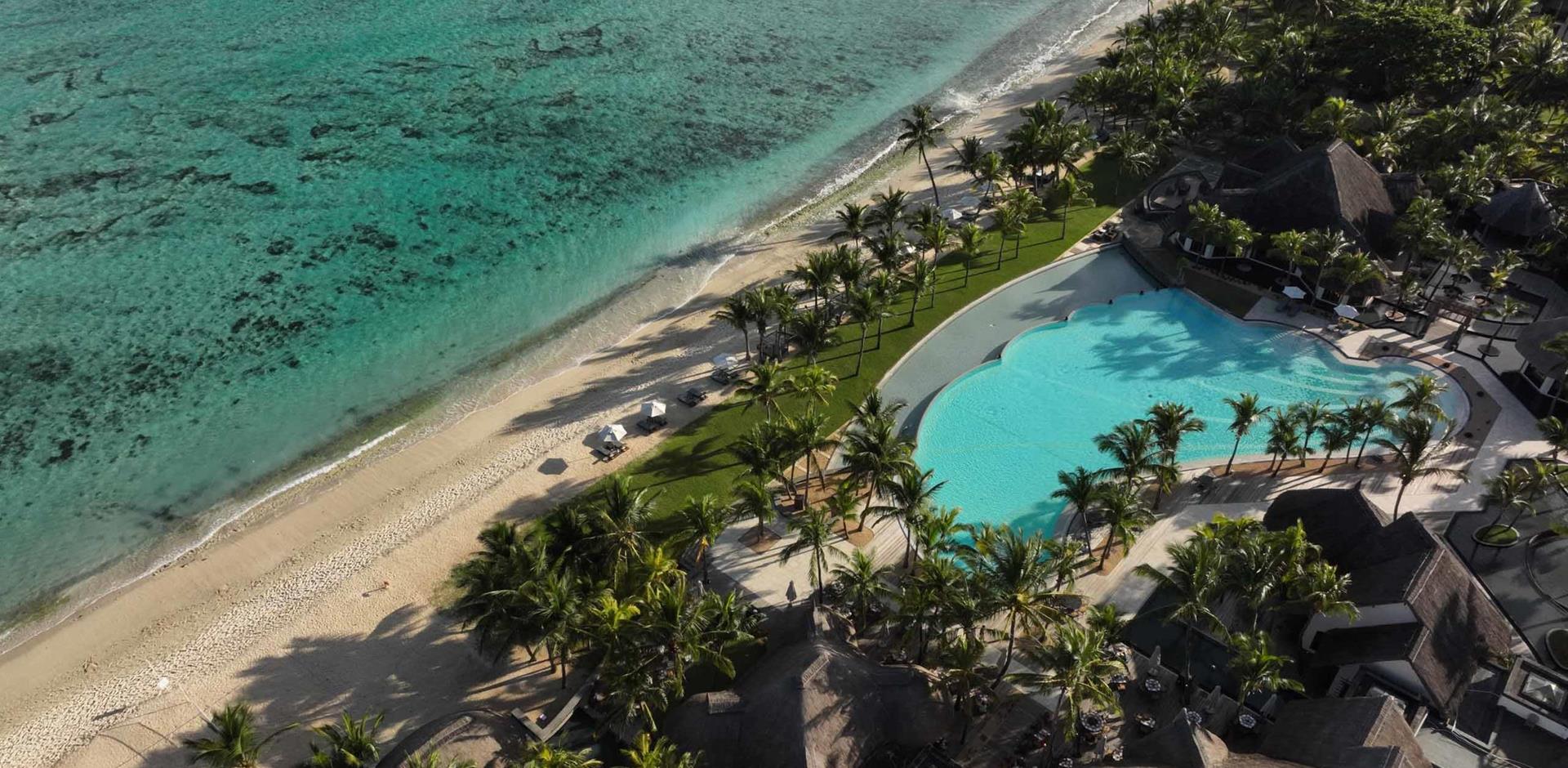 Aerial view, Dinarobin Beachcomber Golf Resort & Spa, Mauritius