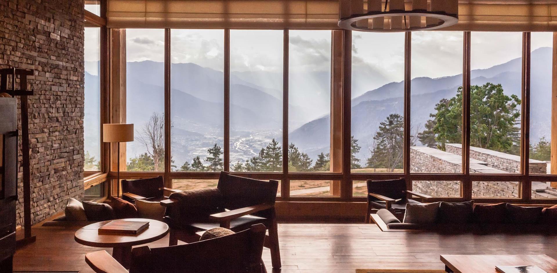 Living room, Six Senses Paro, Bhutan