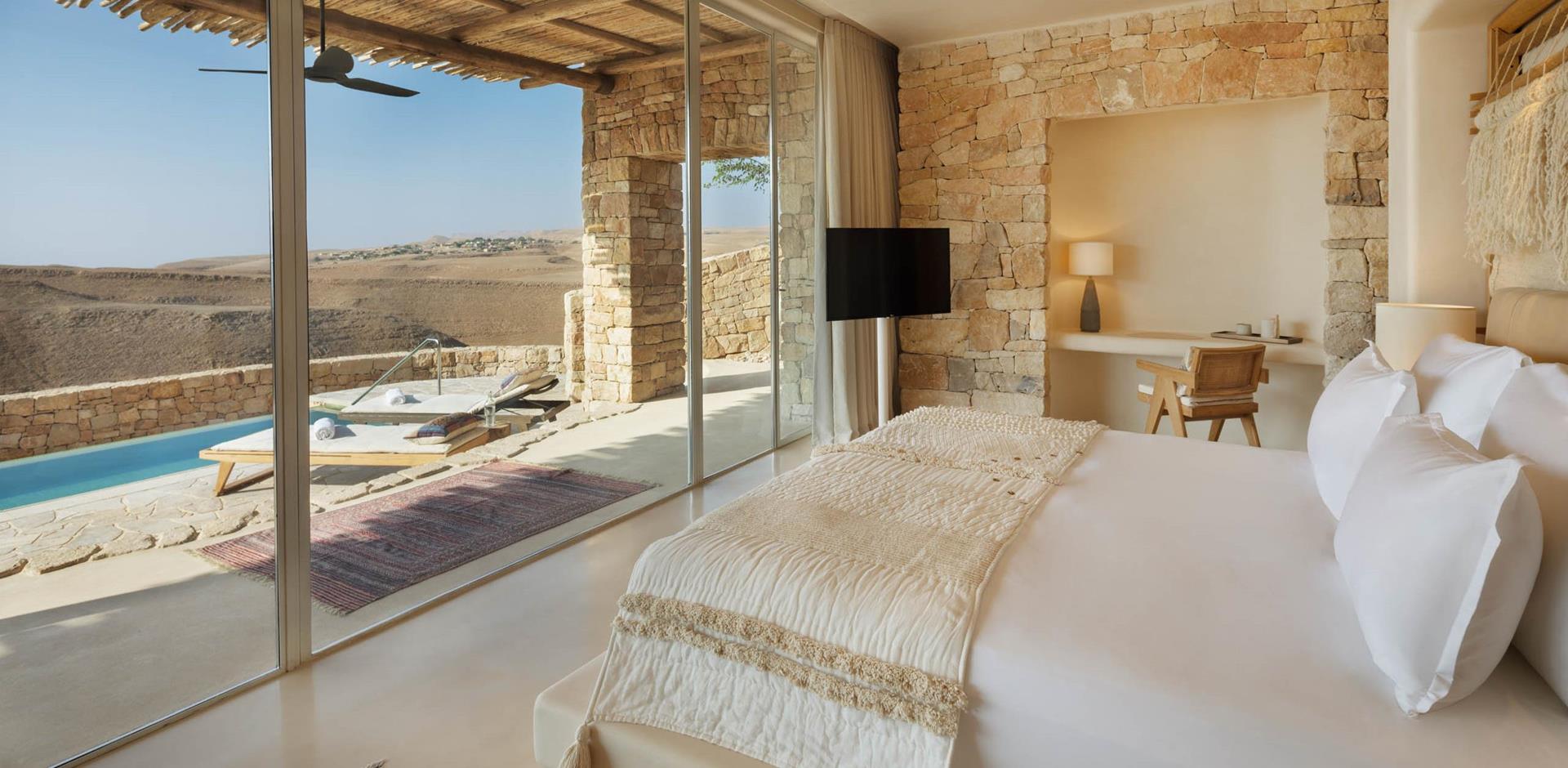 Villa bedroom, Six Senses Shaharut, Negev Desert, Israel