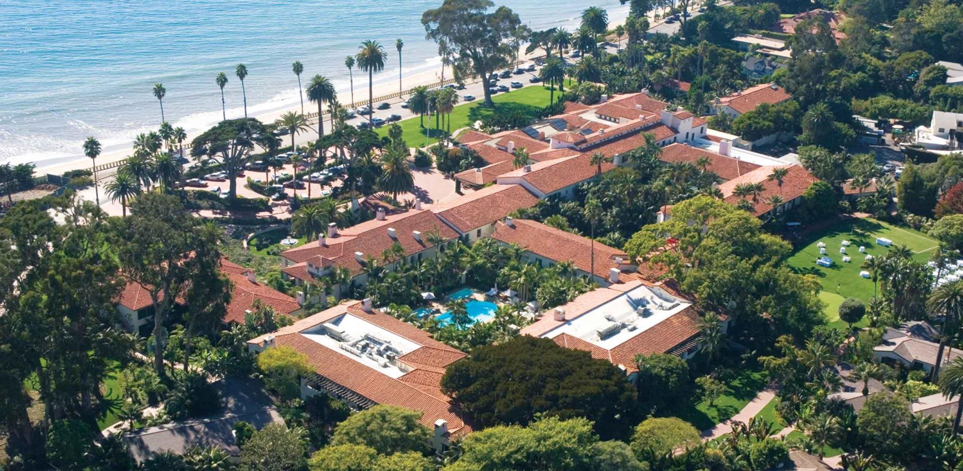 Aerial view of Four Seasons Resort The Biltmore, Santa Barbara, California, USA