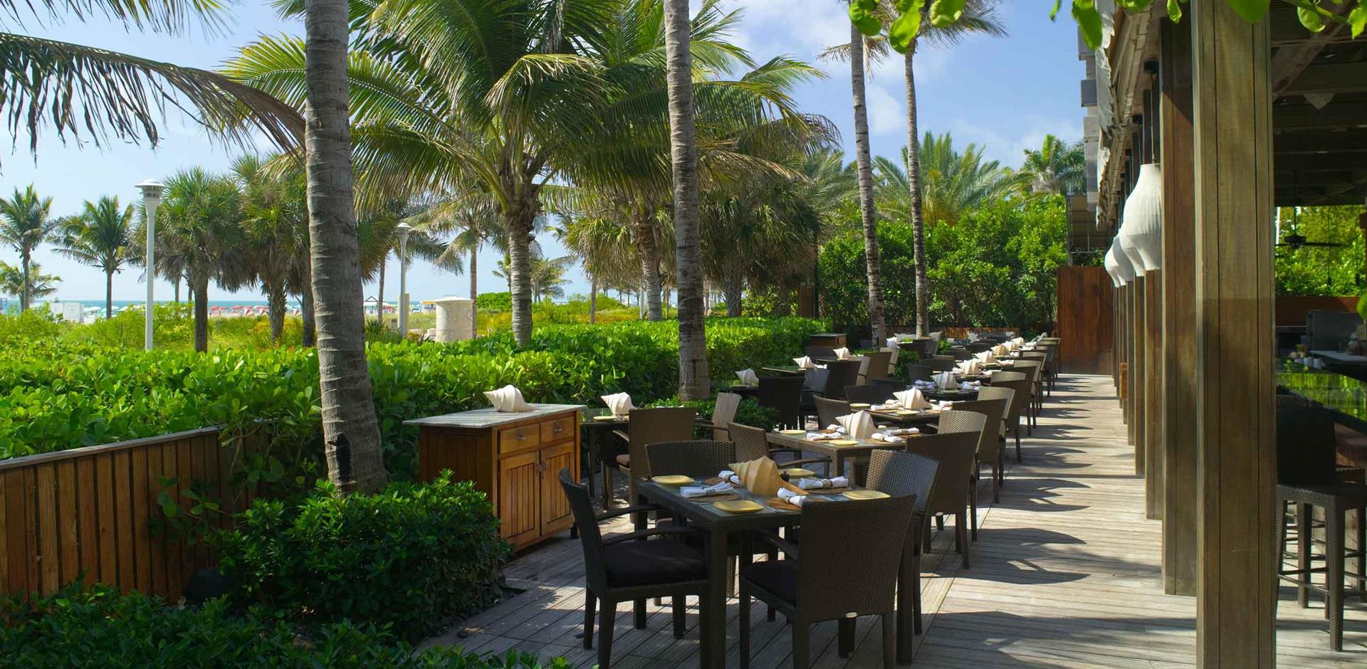 Beach restaurant, The Setai, Miami, USA