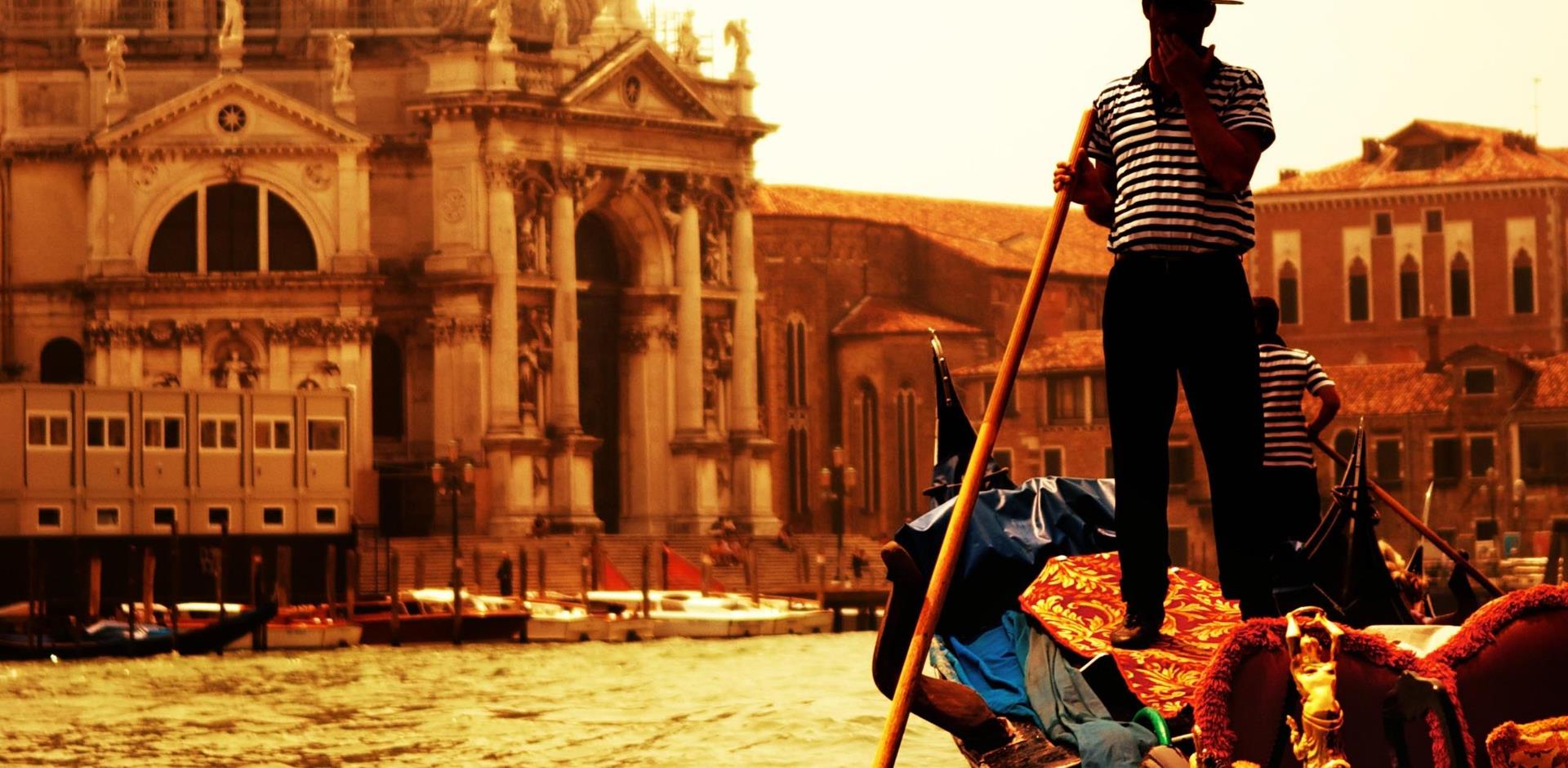 Romantic gondola ride in Venice