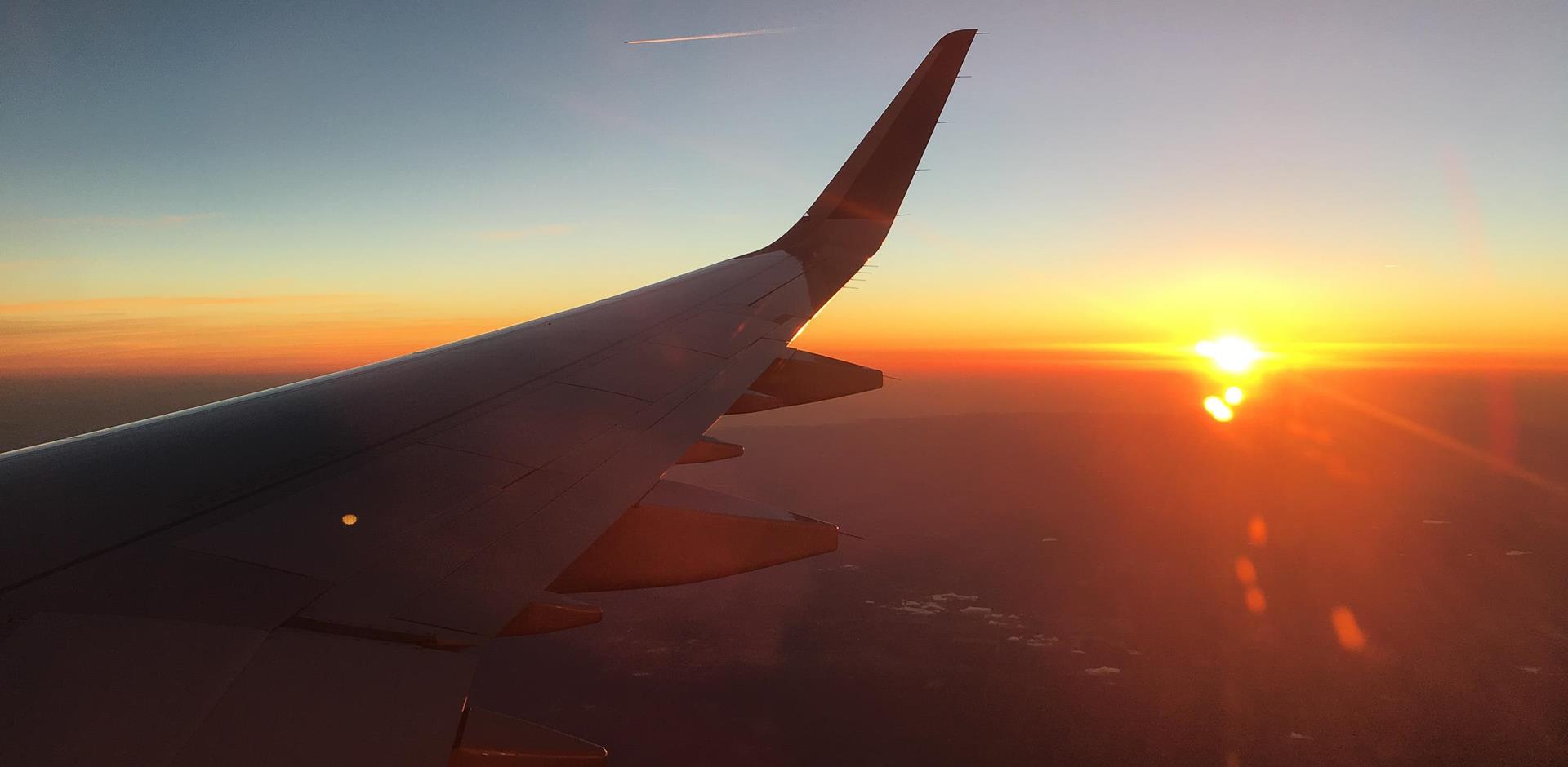 Sunset view from aircraft