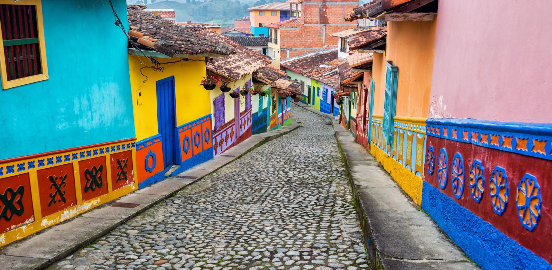 Colourful colonial houses, Guatapé, Antioquia, Colombia