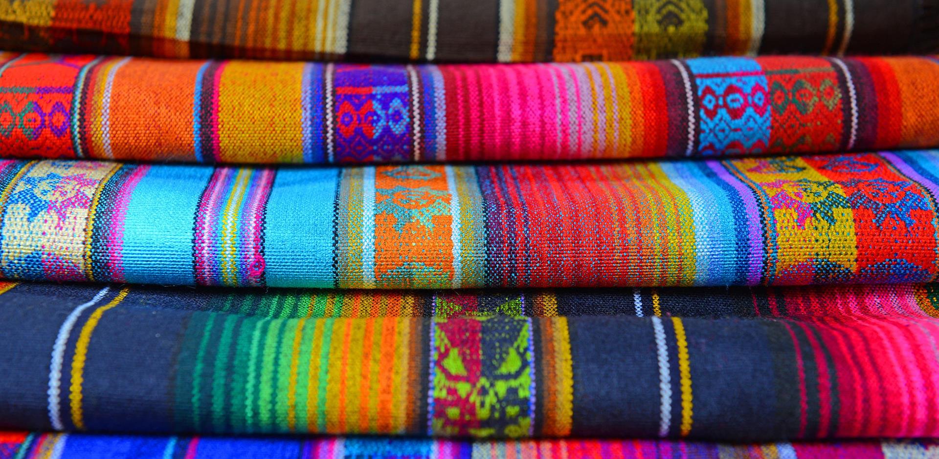 Woven fabrics from Otavalo, Ecuador